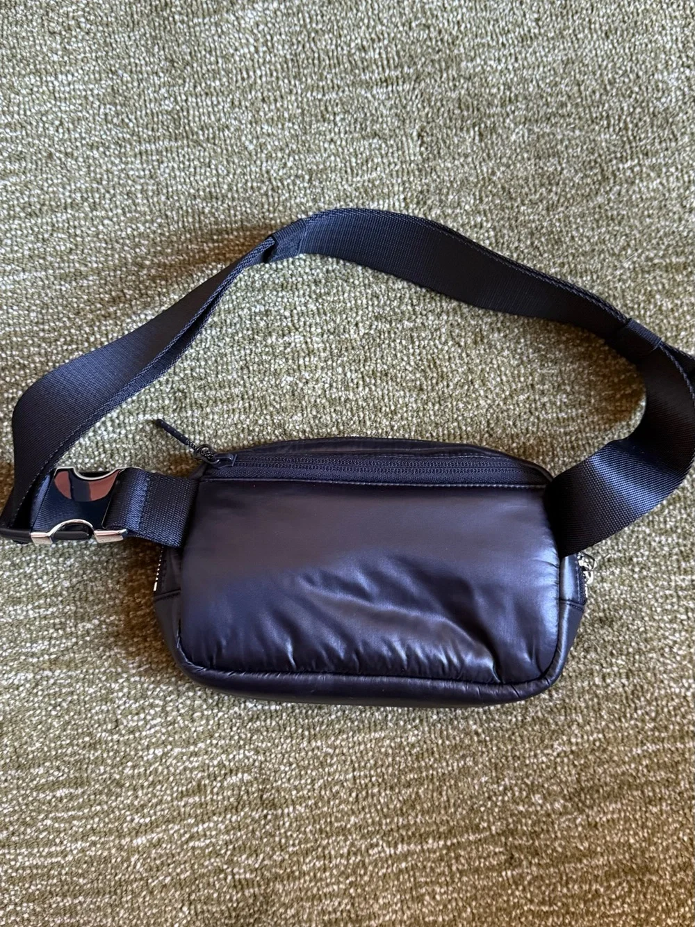 lululemon athletica Black Puff Quilted Belt Bag